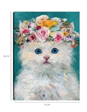Cuadro decorativo Gatito del poder de la Flor IV técnica mixta Cuadros Jr Animales Domésticos
