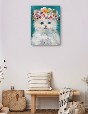Cuadro decorativo Gatito del poder de la Flor IV técnica mixta Cuadros Jr Animales Domésticos