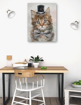Cuadro decorativo Gatos con sombrero de copa IV técnica mixta Cuadros Jr Animales Domésticos