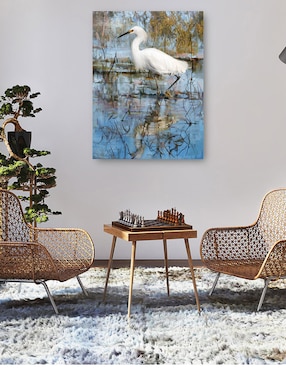 Cuadro decorativo Garceta blanca técnica mixta Cuadros Jr Aves Silvestres