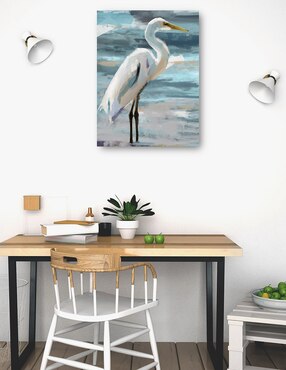 Cuadro decorativo Garza de domingo técnica mixta Cuadros Jr Aves Silvestres