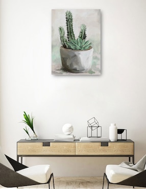 Cuadro decorativo Jardín del desierto II técnica mixta Cuadros Jr Macetas