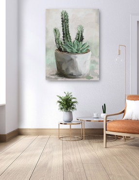 Cuadro decorativo Jardín del desierto II técnica mixta Cuadros Jr Macetas