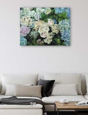 Cuadro decorativo Jardín de hortensias técnica mixta Cuadros Jr Primavera