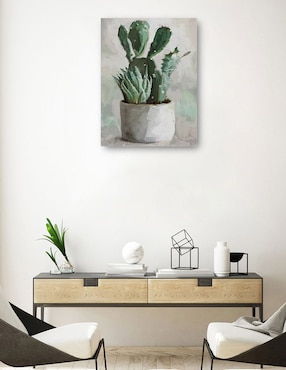 Cuadro decorativo Jardín del desierto I técnica mixta Cuadros Jr Macetas
