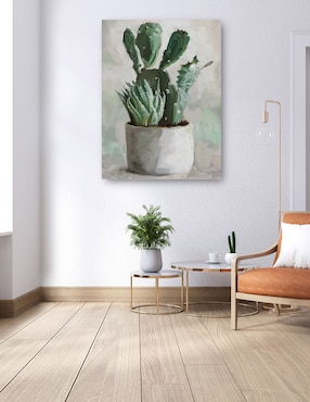 Cuadro decorativo Jardín del desierto I técnica mixta Cuadros Jr Macetas