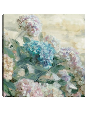 Cuadro decorativo Hortensias técnica mixta Cuadros Jr Floración