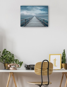 Cuadro decorativo Horizonte azul técnica mixta Cuadros Jr Muelles