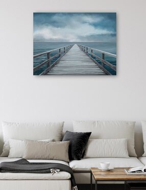 Cuadro decorativo Horizonte azul técnica mixta Cuadros Jr Muelles