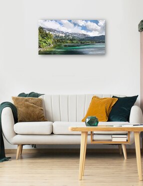 Cuadro decorativo Lago de verano técnica mixta Cuadros Jr Lagos