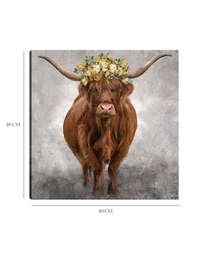 Cuadro decorativo Lady Longhorn técnica mixta Cuadros Jr Animales Domésticos