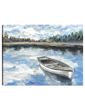 Cuadro decorativo Lago de la mañana técnica mixta Cuadros Jr Lagos