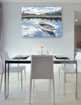 Cuadro decorativo Lago de la mañana técnica mixta Cuadros Jr Lagos