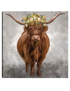 Cuadro decorativo Lady Longhorn técnica mixta Cuadros Jr Animales Domésticos