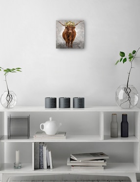 Cuadro decorativo Lady Longhorn técnica mixta Cuadros Jr Animales Domésticos