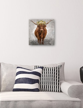 Cuadro decorativo Lady Longhorn técnica mixta Cuadros Jr Animales Domésticos