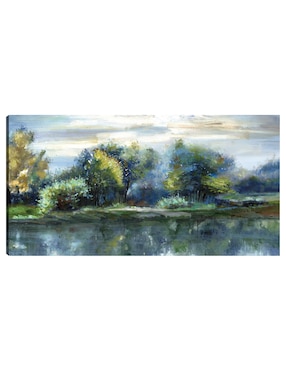 Cuadro Decorativo Lago De Primavera Técnica Mixta Cuadros Jr Lagos