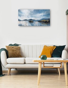 Cuadro decorativo Lago cielo técnica mixta Cuadros Jr Lagos