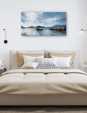 Cuadro decorativo Lago cielo técnica mixta Cuadros Jr Lagos