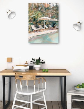 Cuadro decorativo Junto a la piscina técnica mixta Cuadros Jr Lugares