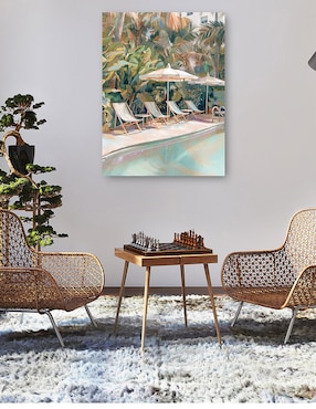 Cuadro decorativo Junto a la piscina técnica mixta Cuadros Jr Lugares