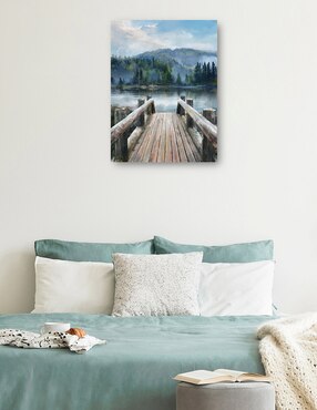 Cuadro decorativo Lago de montaña técnica mixta Cuadros Jr Lagos