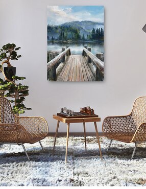 Cuadro decorativo Lago de montaña técnica mixta Cuadros Jr Lagos