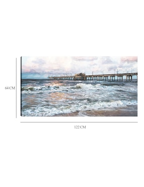 Cuadro decorativo Luz del muelle crepuscular técnica mixta Cuadros Jr Playas