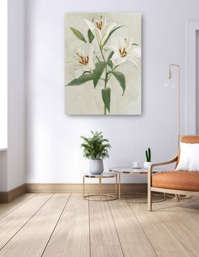 Cuadro decorativo Lys Blancs II técnica mixta Cuadros Jr Floración