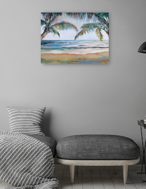 Cuadro decorativo Más allá de las palmeras técnica mixta Cuadros Jr Playas