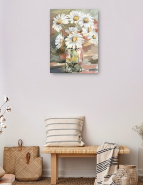 Cuadro decorativo Margaritas técnica mixta Cuadros Jr Floreros
