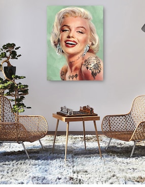 Cuadro decorativo Marilyn tatuada técnica mixta Cuadros Jr Gente