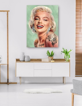 Cuadro decorativo Marilyn tatuada técnica mixta Cuadros Jr Gente