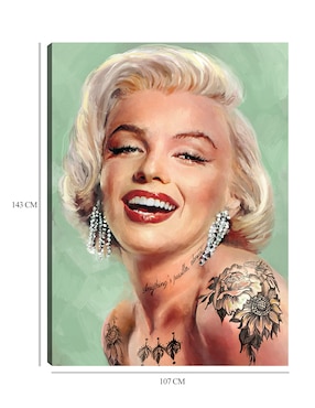 Cuadro decorativo Marilyn tatuada técnica mixta Cuadros Jr Gente