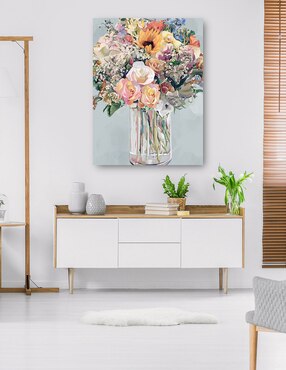 Cuadro decorativo Mazo Di Fiori técnica mixta Cuadros Jr Floreros