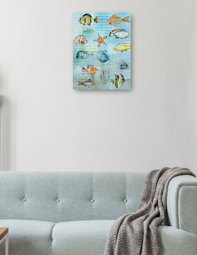 Cuadro decorativo Mares simples II técnica mixta Cuadros Jr Animales Marinos