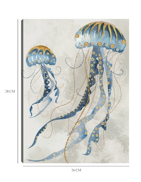 Cuadro decorativo Medusas de mar II técnica mixta Cuadros Jr Animales Marinos