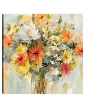 Cuadro decorativo Mason Jarra Flores técnica mixta Cuadros Jr Floreros
