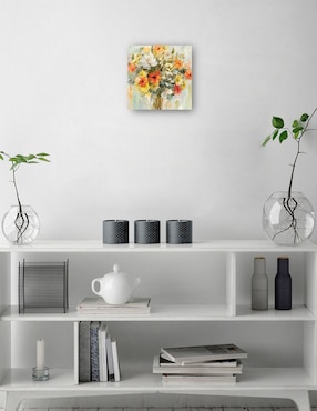 Cuadro decorativo Mason Jarra Flores técnica mixta Cuadros Jr Floreros