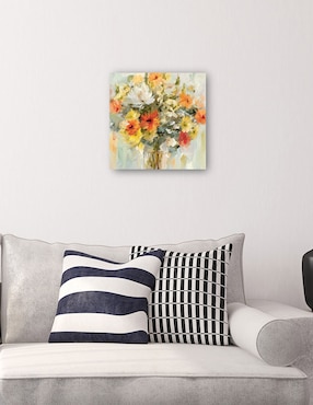 Cuadro decorativo Mason Jarra Flores técnica mixta Cuadros Jr Floreros