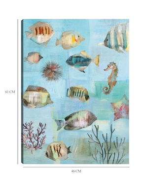 Cuadro decorativo Mares simples I técnica mixta Cuadros Jr Animales Marinos