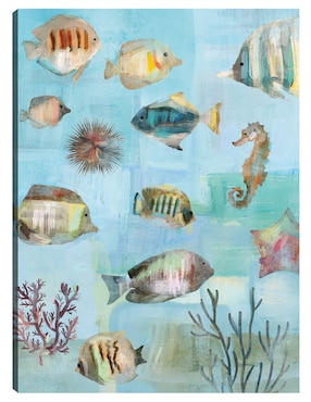 Cuadro decorativo Mares simples I técnica mixta Cuadros Jr Animales Marinos