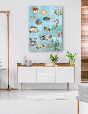 Cuadro decorativo Mares simples I técnica mixta Cuadros Jr Animales Marinos
