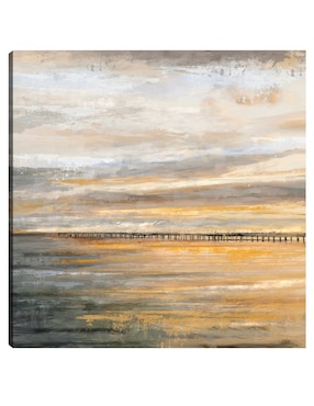Cuadro decorativo Muelle nocturno técnica mixta Cuadros Jr Crepúsculo