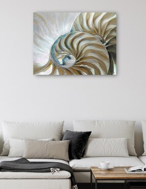 Cuadro decorativo Nautilo dorado técnica mixta Cuadros Jr Animales Marinos