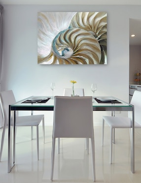 Cuadro decorativo Nautilo dorado técnica mixta Cuadros Jr Animales Marinos