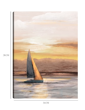 Cuadro decorativo Navegar lejos del atardecer técnica mixta Cuadros Jr Navegación