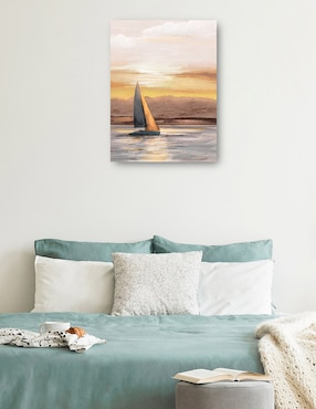Cuadro decorativo Navegar lejos del atardecer técnica mixta Cuadros Jr Navegación