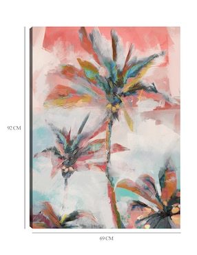 Cuadro decorativo Palma de coral técnica mixta Cuadros Jr Trópico