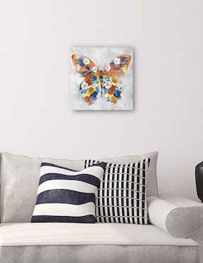 Cuadro decorativo Papillon Fleurs I técnica mixta Cuadros Jr Vida Silvestre